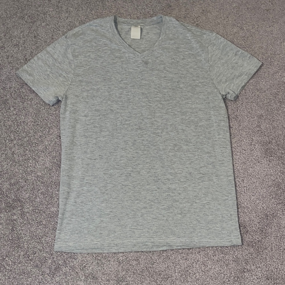Plain Gray V-Neck T-Shirt